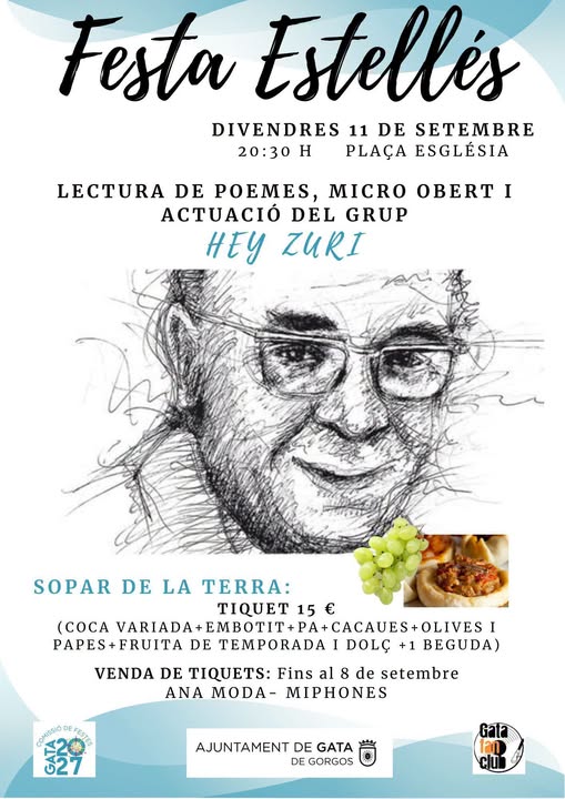 Gata celebrará el 11 de septiembre la Festa Estellés con poesía, música y una cena de productos de la tierra
