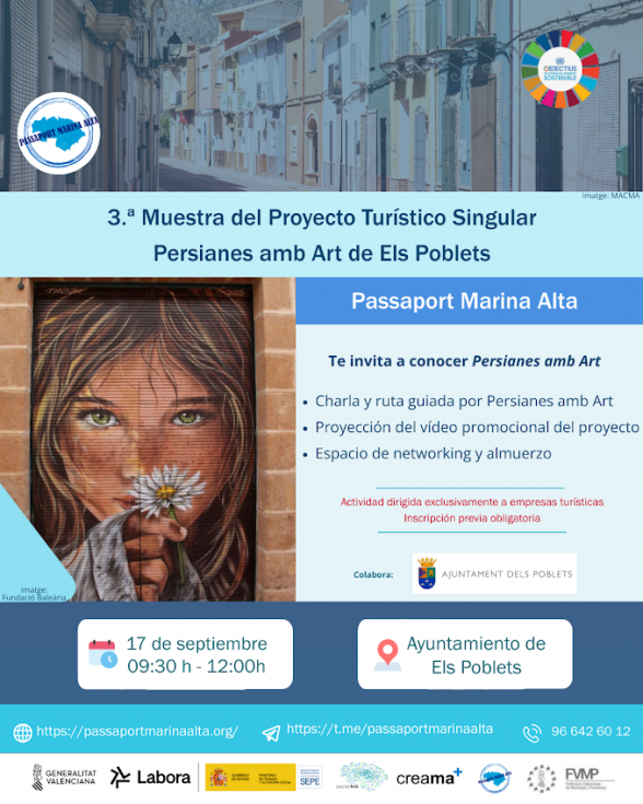 ‘Persianes amb Art’ muestra en Els Poblets el potencial del arte urbano para el turismo de la Marina Alta