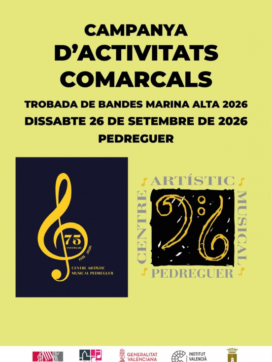 Las bandas de Gata se suman hoy a la gran Trobada de Bandes de la Marina Alta en Pedreguer