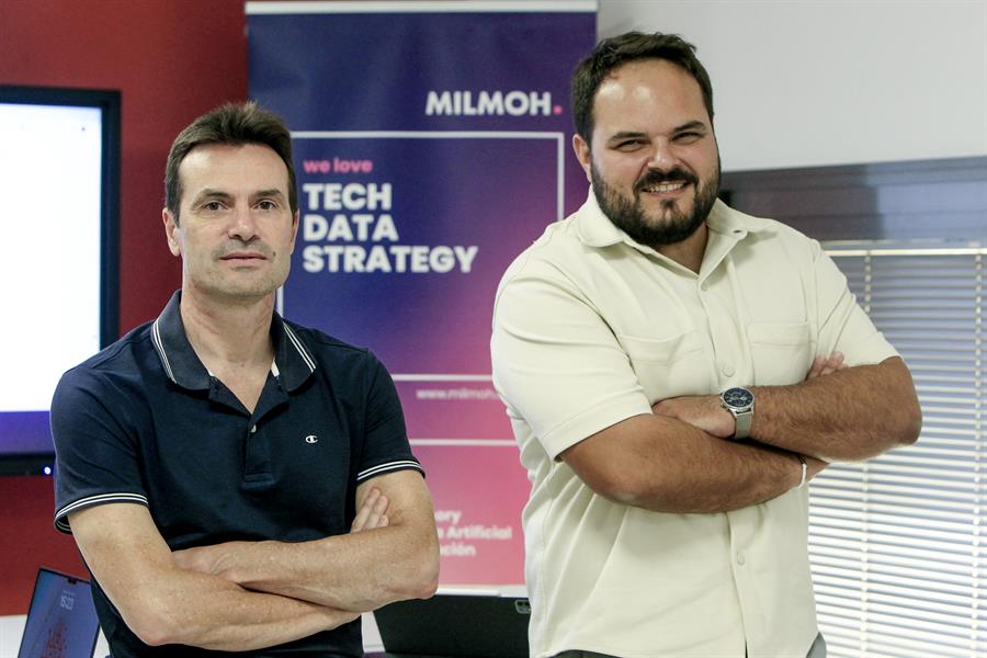 Juanjo Milla, CEO y Tech Advisor; y Germán Molina, CFO y Bussines Advisor, de MILMOH. EFE/Morell