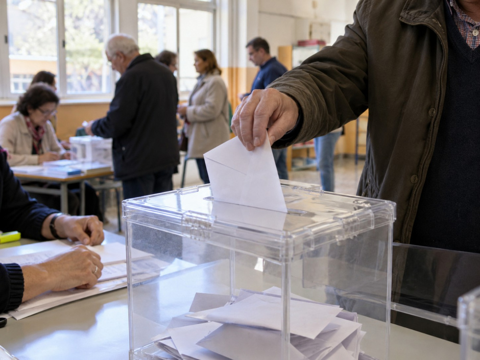 Recreaci&oacute;n de una persona depositando su voto en una urna durante una jornada electoral.