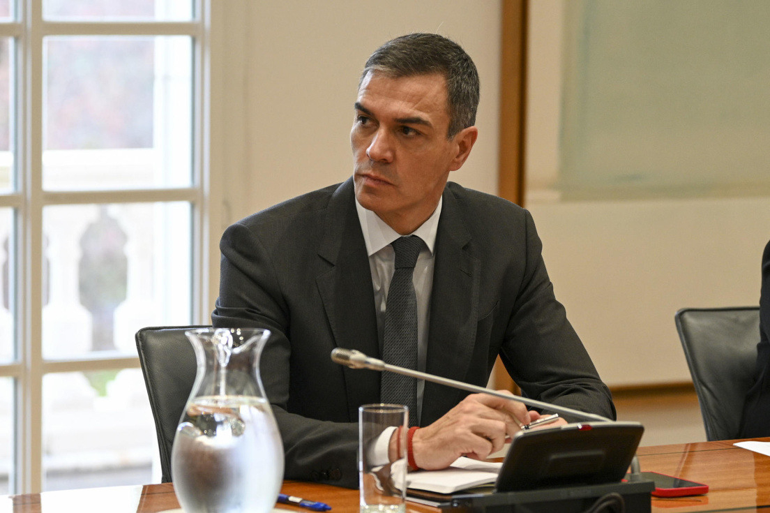 El presidente del Gobierno, Pedro Sánchez, preside el Comité de crisis para el seguimiento de los efectos de la dana, este sábado en la Moncloa. EFE/Pool Moncloa/ Borja Puig De La Bellacasa